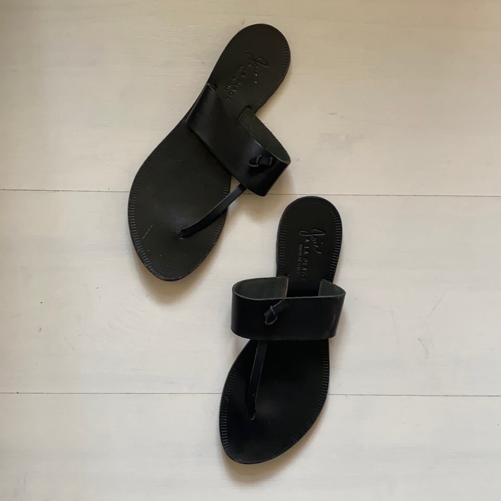 JOIE À LA PLAGE black leather sandals 9